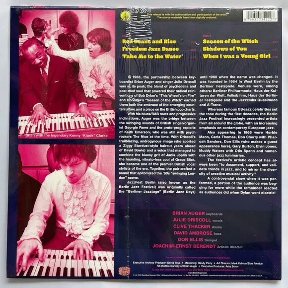 Brian Auger & The Trinity – Berliner Jazztage – Purple Vinyl, LP, NEW Jazz Rock - Picture 2 of 2